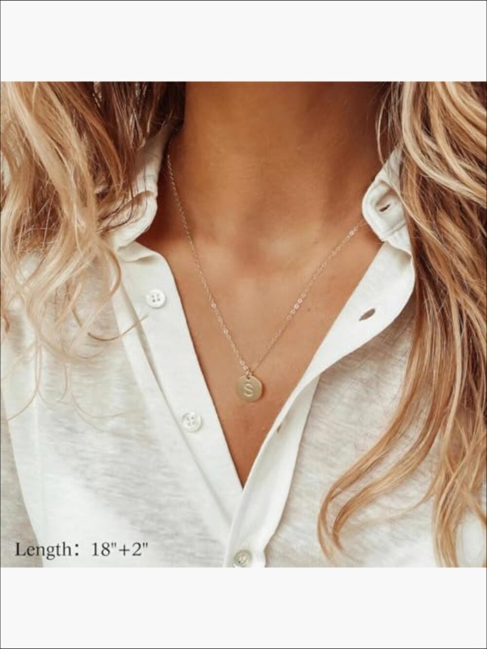 14K-Gold-Plated Layered Initial Necklace with Adjustable Chains - Picture 4 of 7